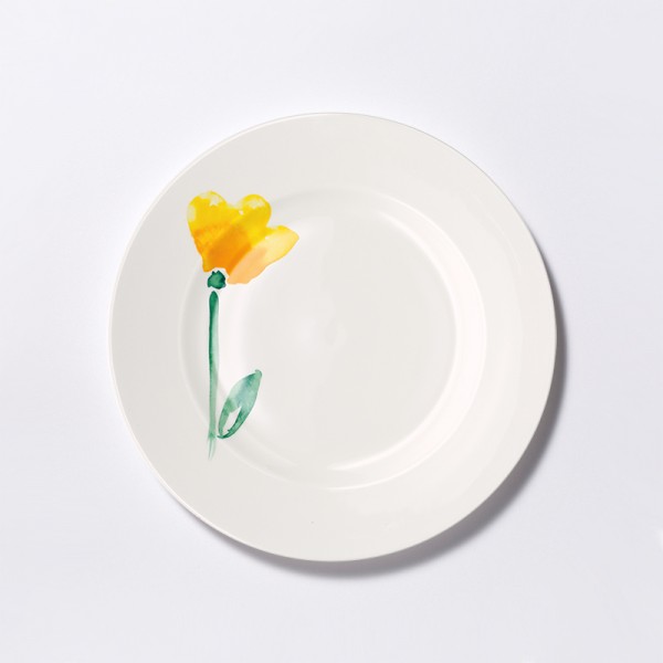 Dibbern Impression Blume gelb Teller flach 26,5 cm-