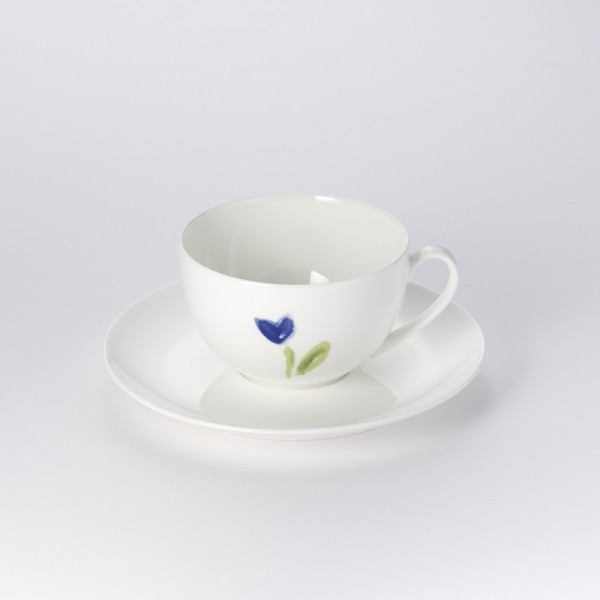 Dibbern Impression Blume blau Kaffee Obertasse rund 0,25 L
